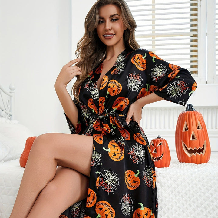 Halloween Pumpkin Kimono Costume Robe