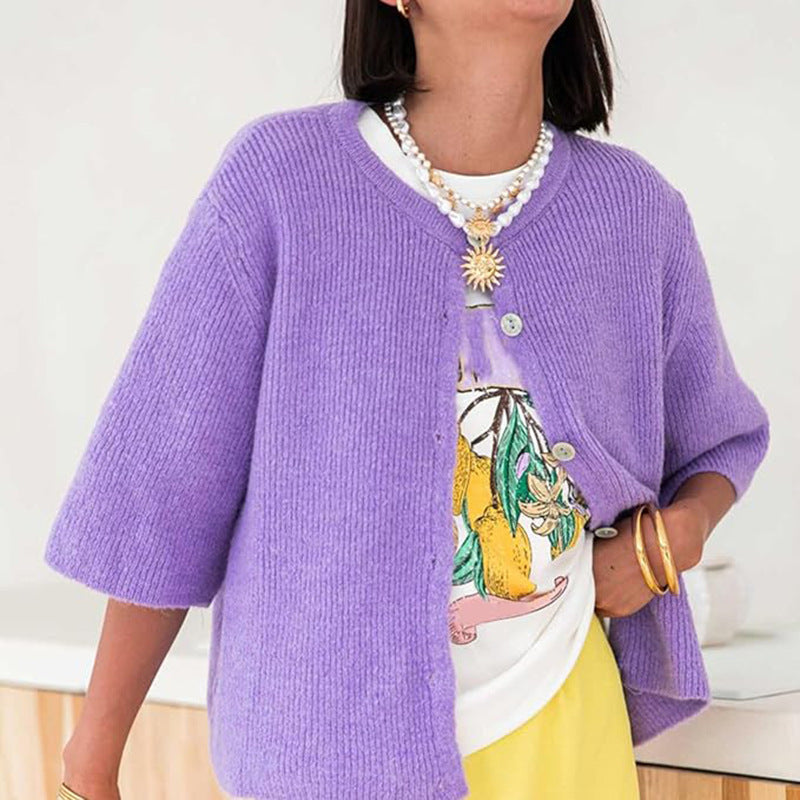 Women's short-sleeve cardigan
