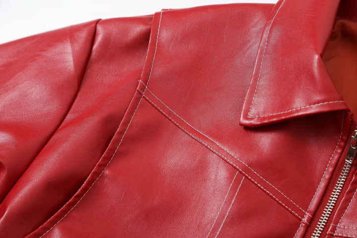 Women's faux leather bomber jacket