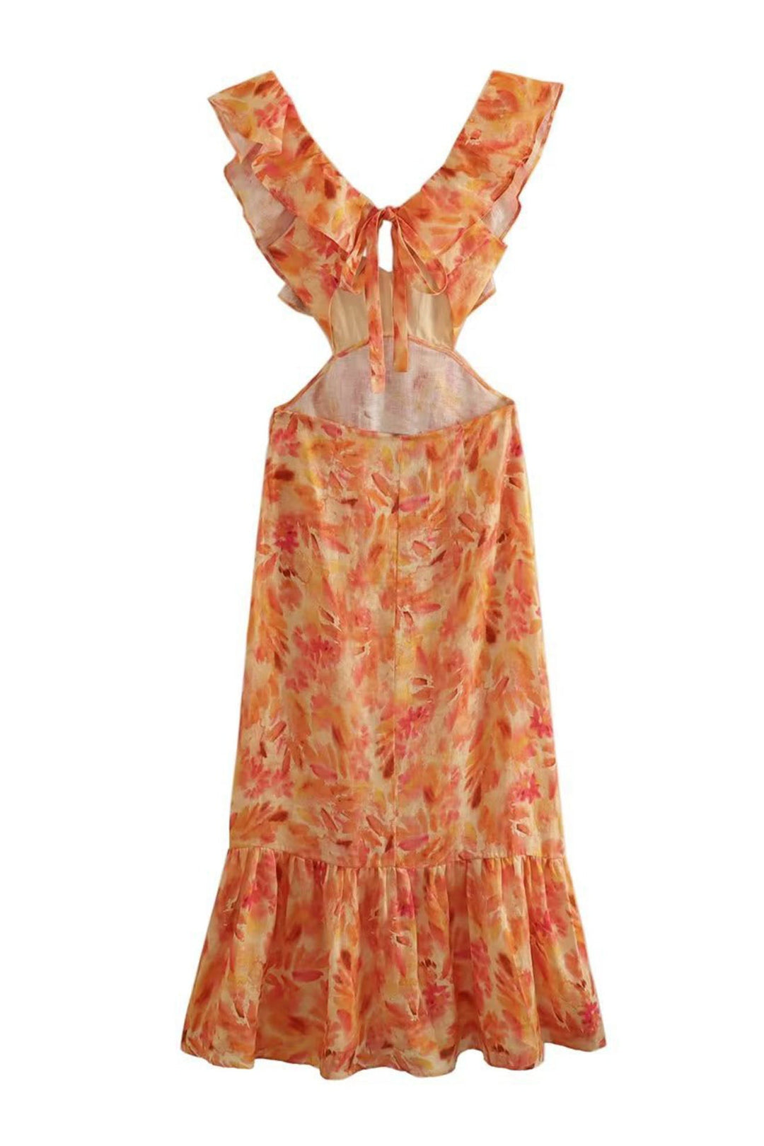 Elegant Sleeveless Maxi Dress with Ruffle Straps