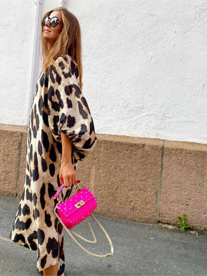Chic Dress with Leopard Print