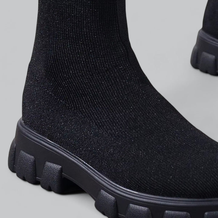 Women's knee high boots with chunky platform heel