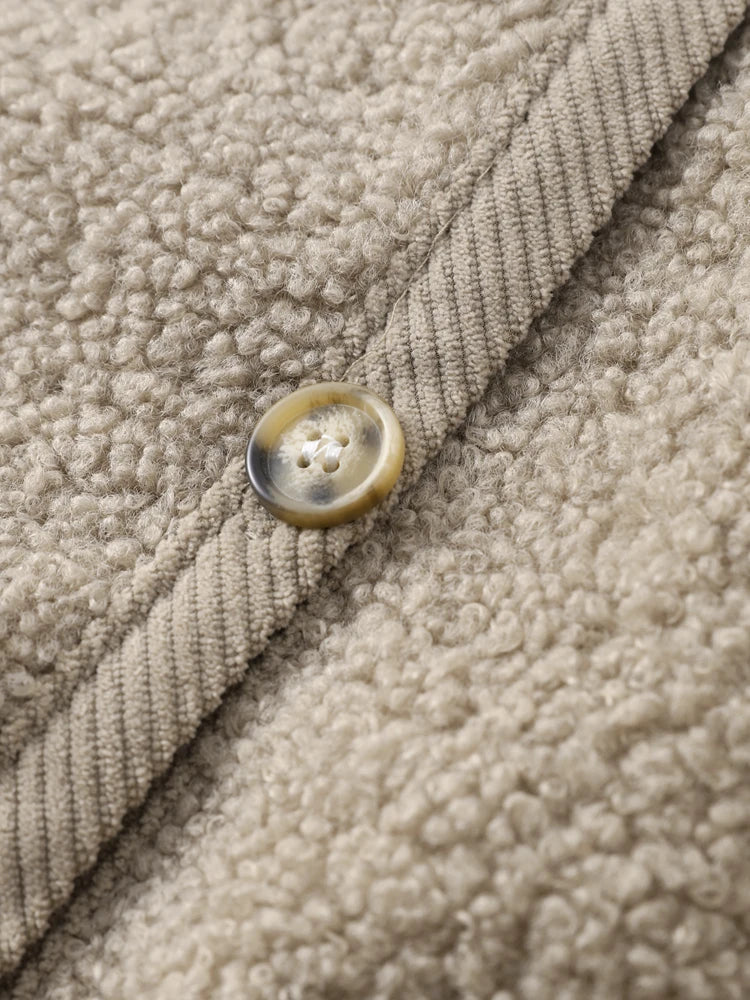 Women's cozy sherpa button-up cardigan