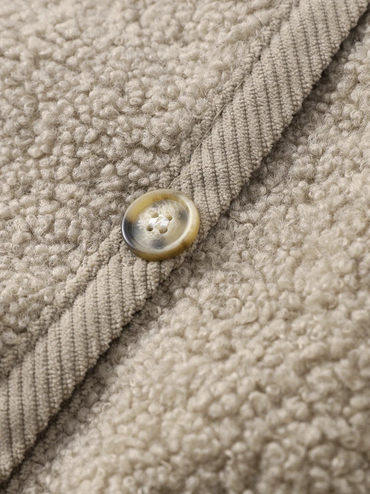 Women's cozy sherpa button-up cardigan