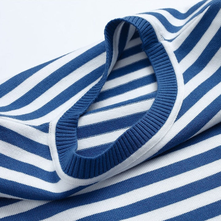 Women's striped crewneck long-sleeve top