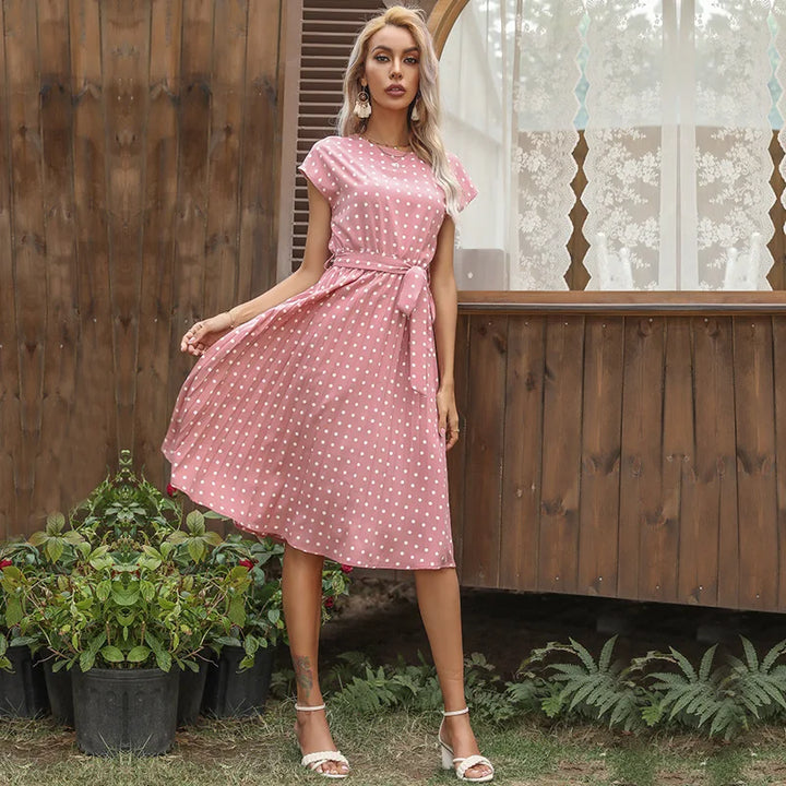 Floral Dress with Polka Dot Accents