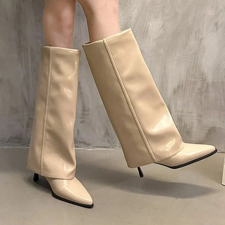Women's glossy knee-high boots