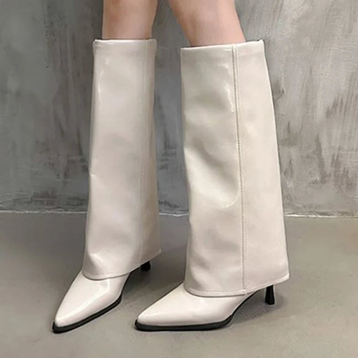 Women's glossy knee-high boots