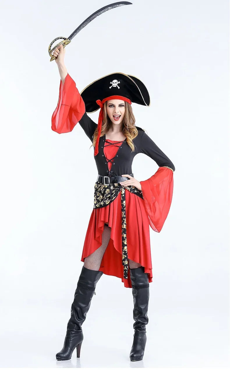 Pirate Captain Halloween Costume Dress Midi