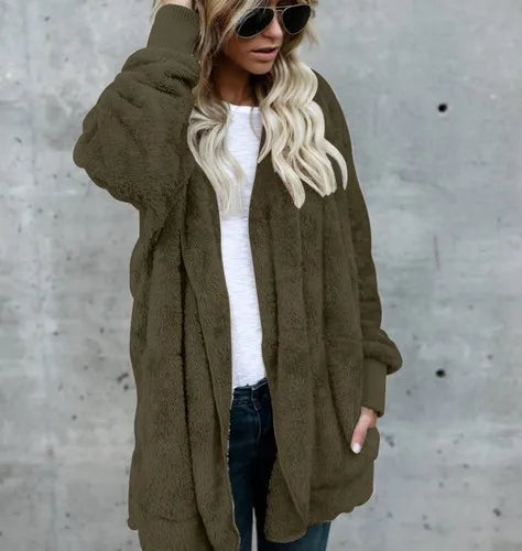 Women's open front hooded cardigan