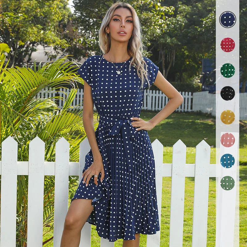 Floral Dress with Polka Dot Accents