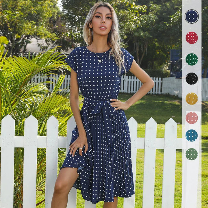 Floral Dress with Polka Dot Accents