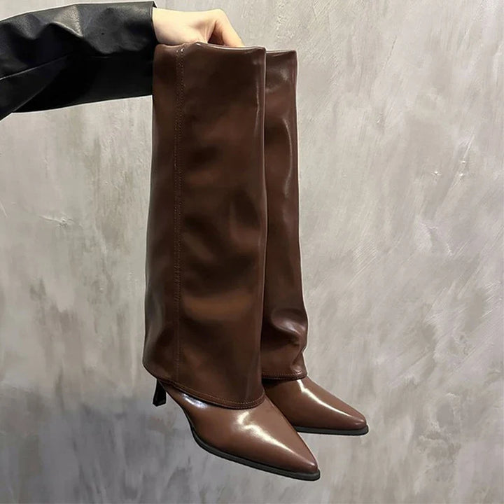 Women's glossy knee-high boots
