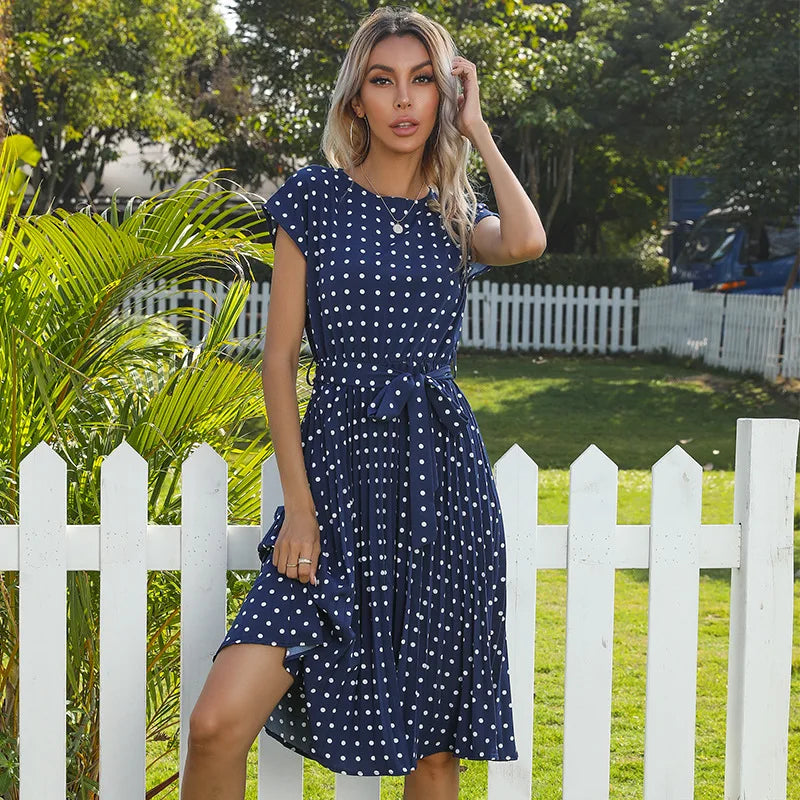 Floral Dress with Polka Dot Accents