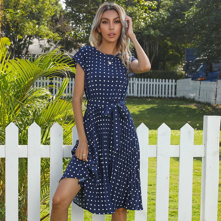 Floral Dress with Polka Dot Accents