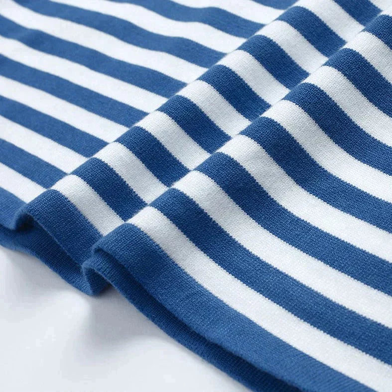 Women's striped crewneck long-sleeve top