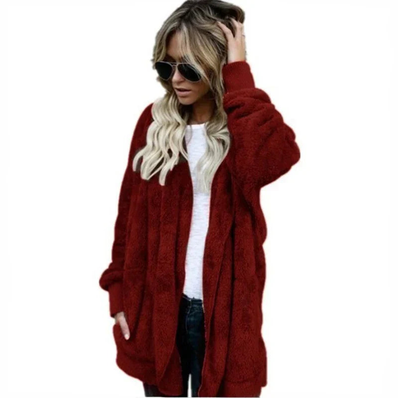 Women's open front hooded cardigan