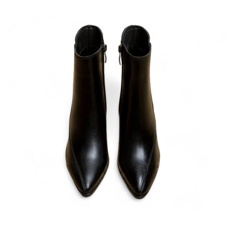Women's trendy chunky heel boots with pointed toe and waterproof platform