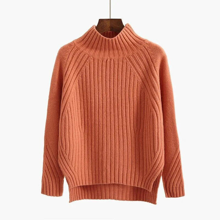 Women's ribbed turtleneck sweater