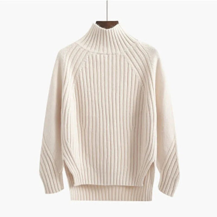 Women's ribbed turtleneck sweater