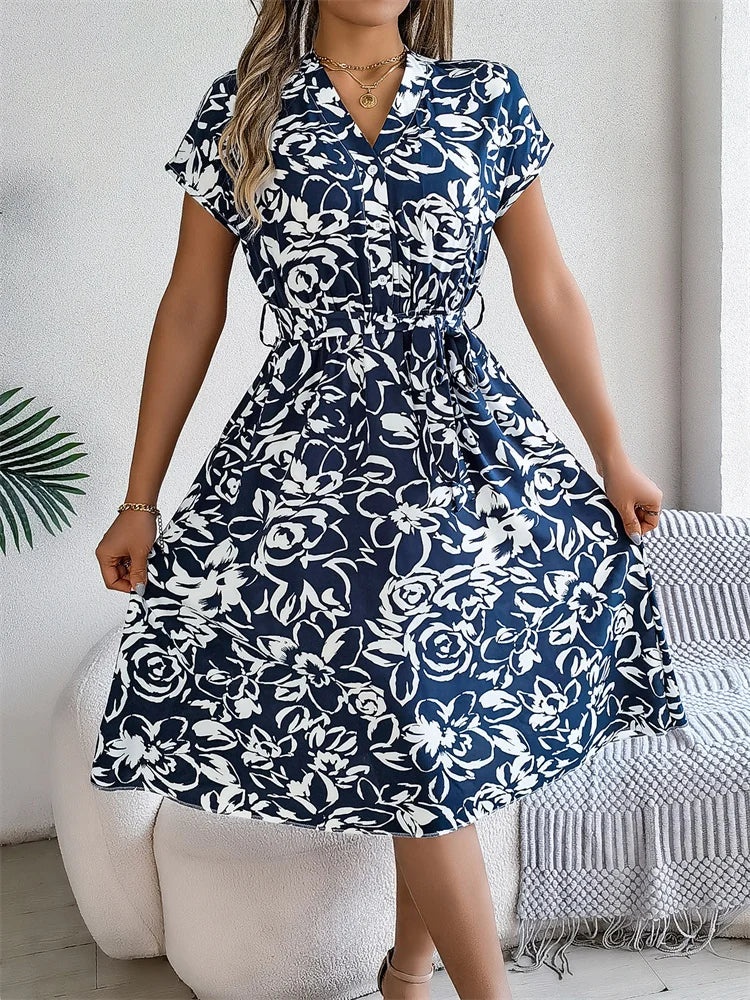 Dress with Vibrant Floral Patterns