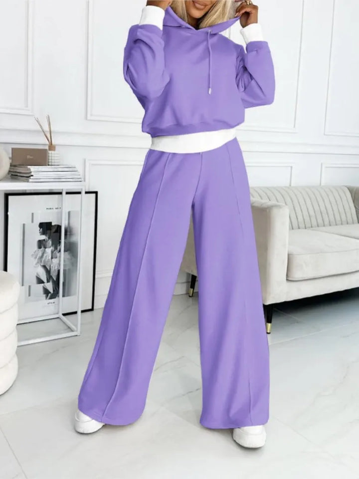 Women's Classic Hoodie and Wide-Leg Pants Set