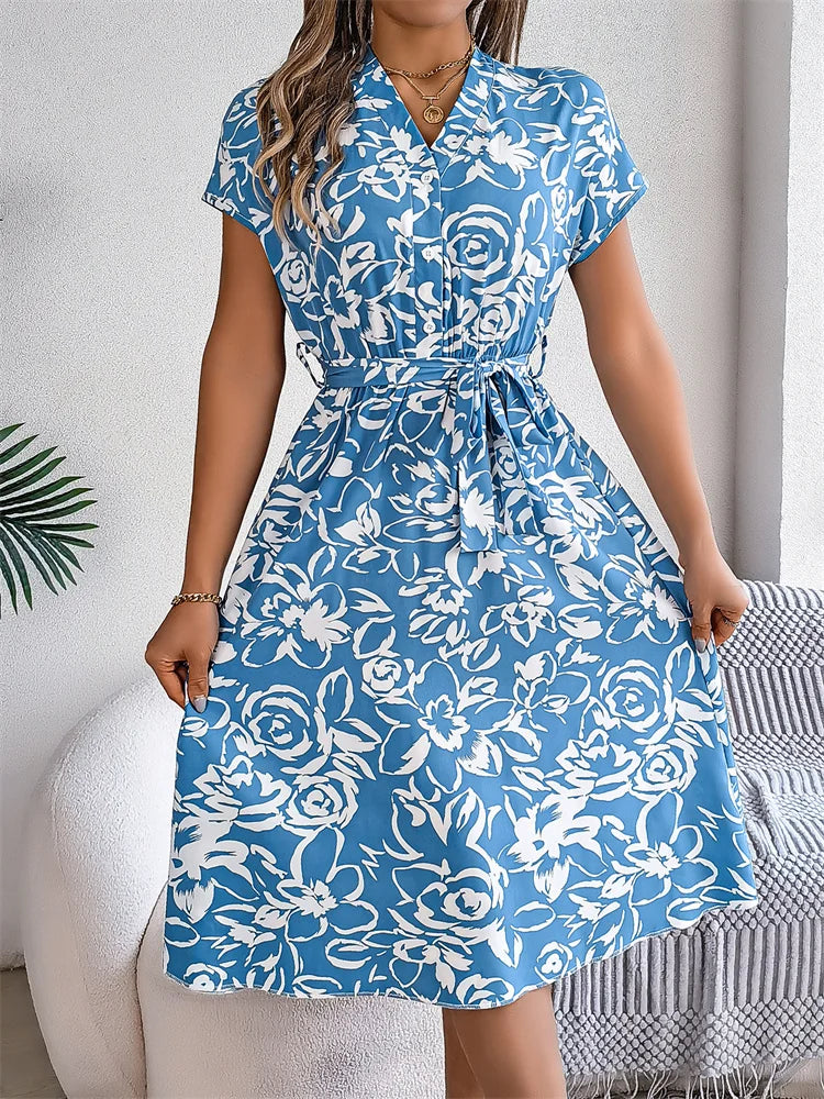 Dress with Vibrant Floral Patterns