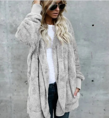 Women's open front hooded cardigan