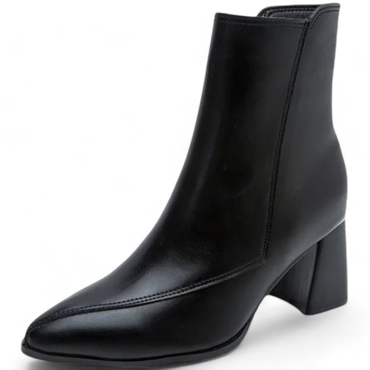 Women's trendy chunky heel boots with pointed toe and waterproof platform