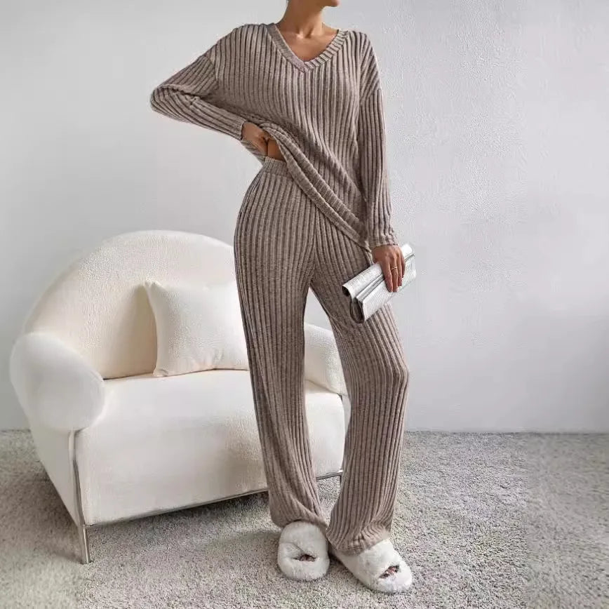 Cozy Ribbed Two-Piece Lounge Set