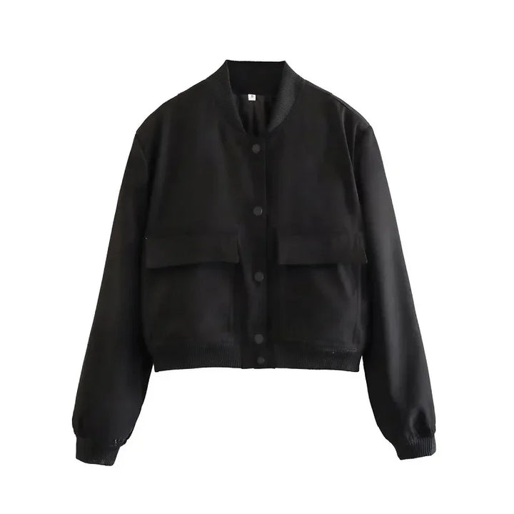 Women's minimalist bomber jacket