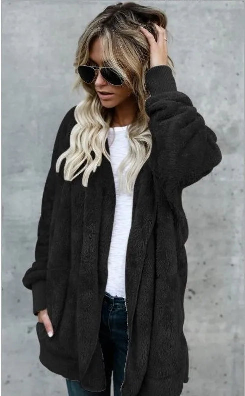 Women's open front hooded cardigan