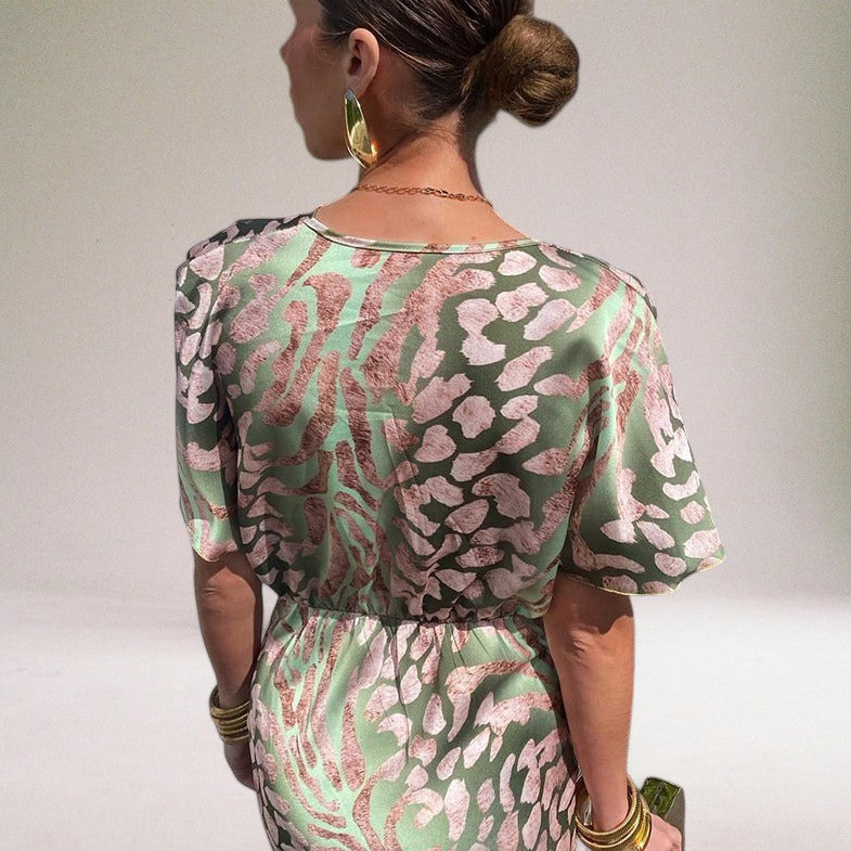 Elegant Women's Maxi Dress with V-neck