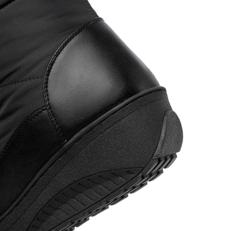 Women's casual fashion high boots lace-up winter snow boots with medium heel