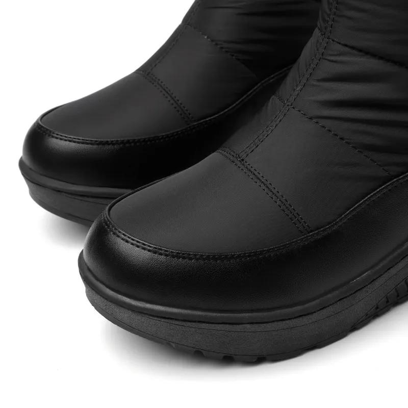 Women's casual fashion high boots lace-up winter snow boots with medium heel
