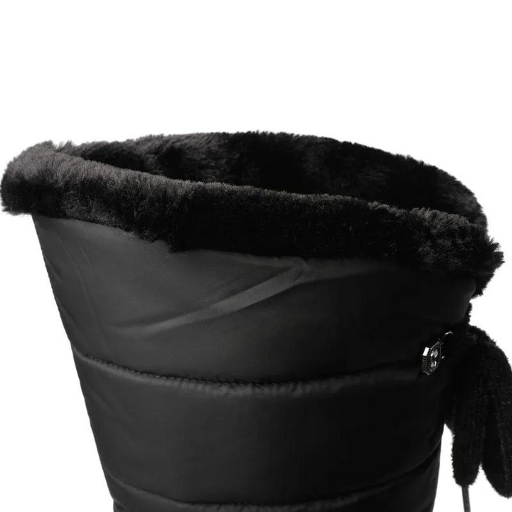 Women's casual fashion high boots lace-up winter snow boots with medium heel