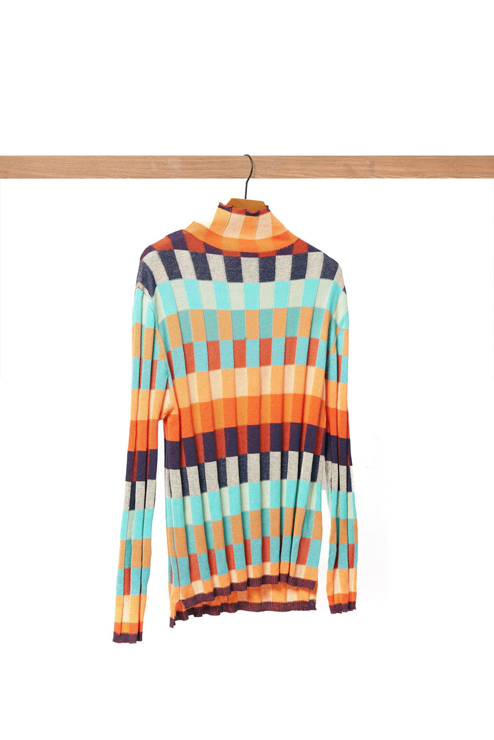 Cashmere Patchwork Knit Top for Women