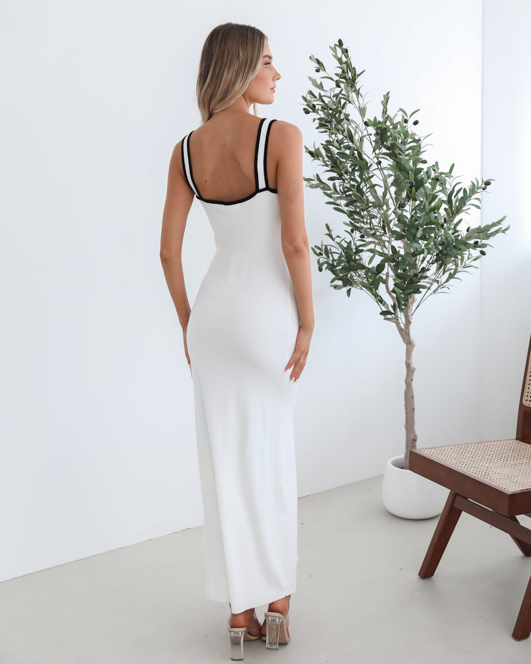 Terressia Knit Dress - White Multi
