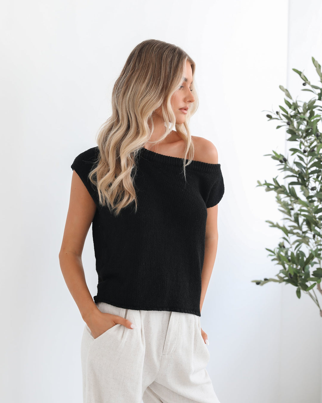 Tiera Knit Top - Black