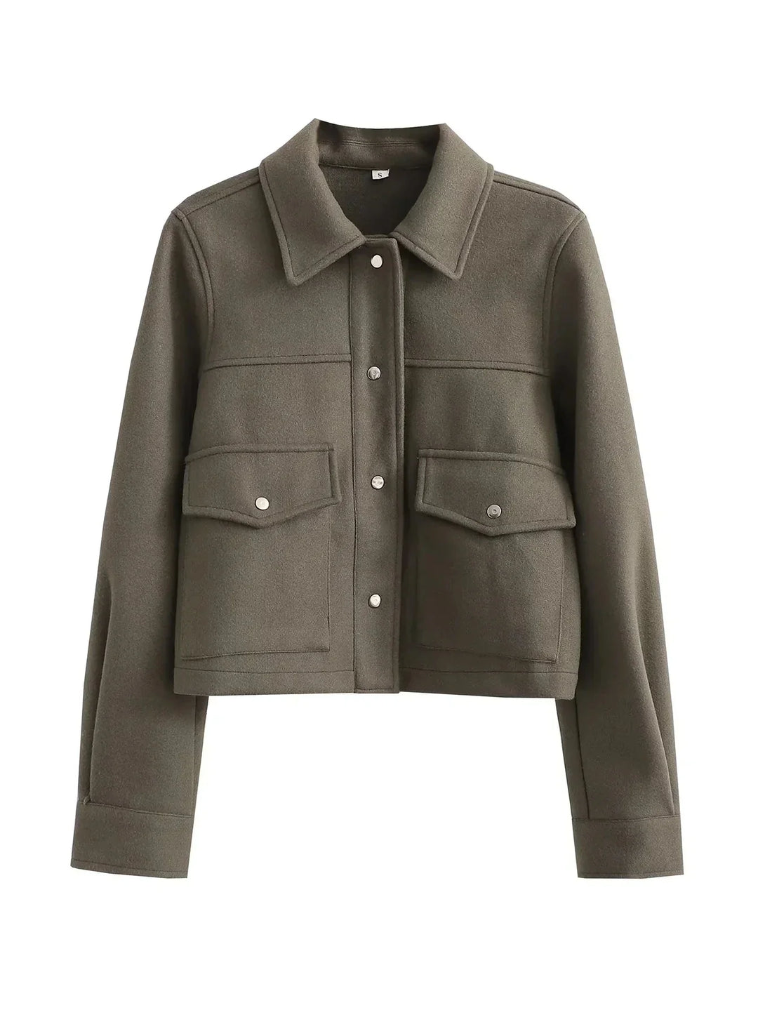 Women's utilitarian cropped bomber jacket