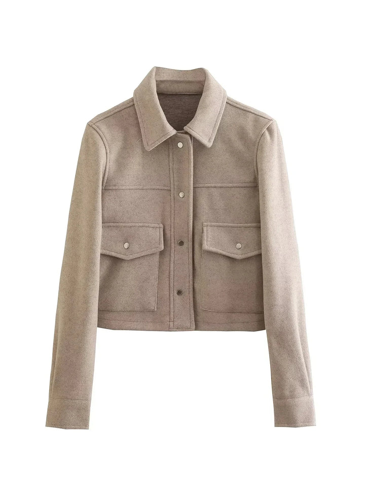 Women's utilitarian cropped bomber jacket