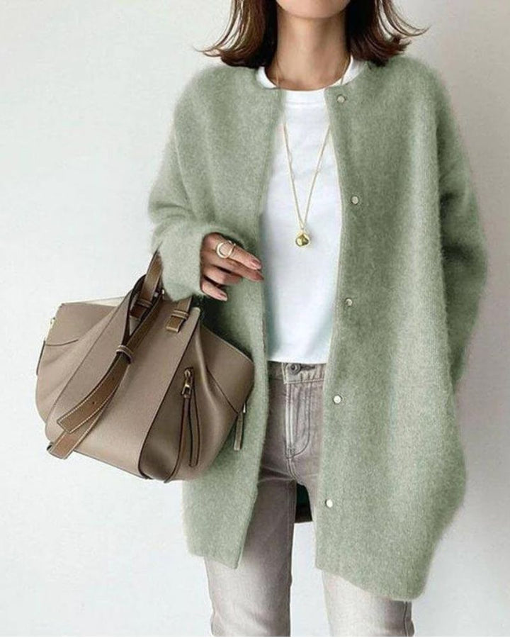 Women's soft fuzzy cardigan for cozy elegance