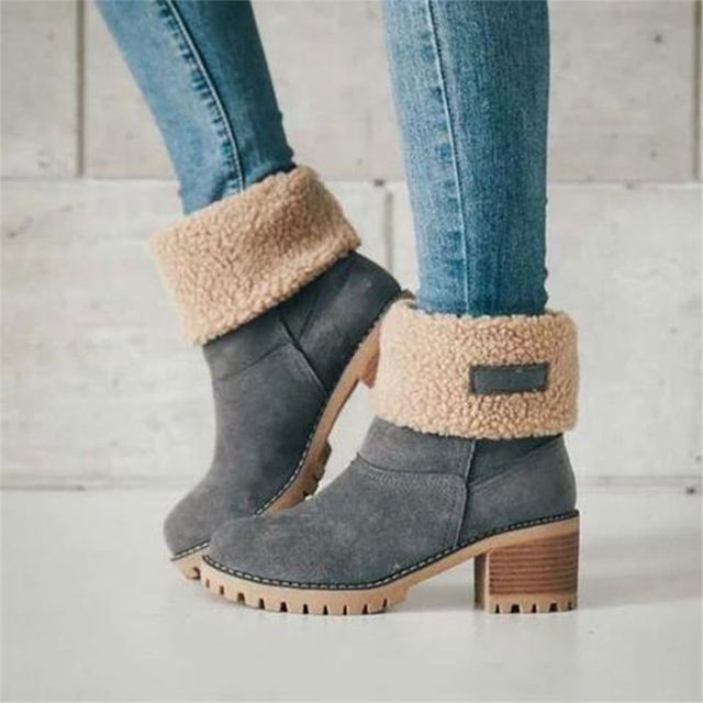 Women's mid-calf suede ankle boots