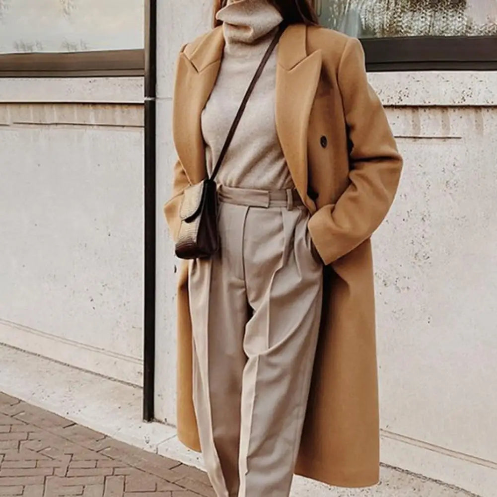 Nina | Elegant Double-Breasted Trench Coat with Notch Collar