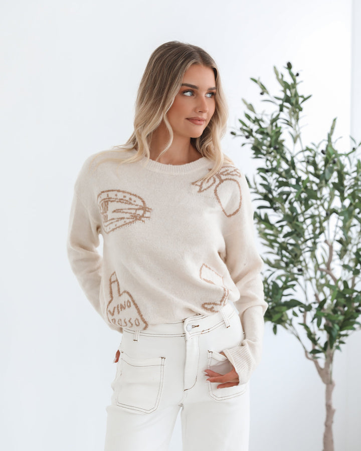 Zamarron Knit - Cream Print