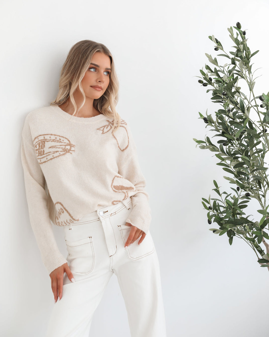 Zamarron Knit - Cream Print