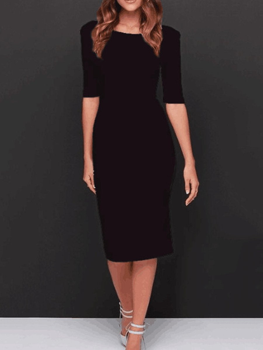 Elegant Women's Knee-Length Bodycon Cocktail Dress