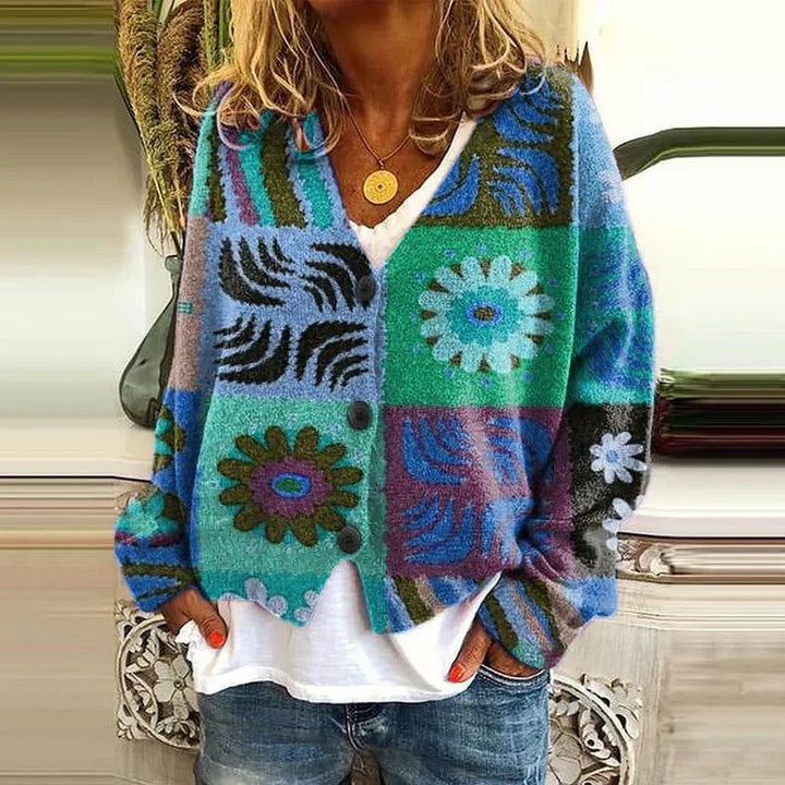 Patterned Knit Cardigan for Women