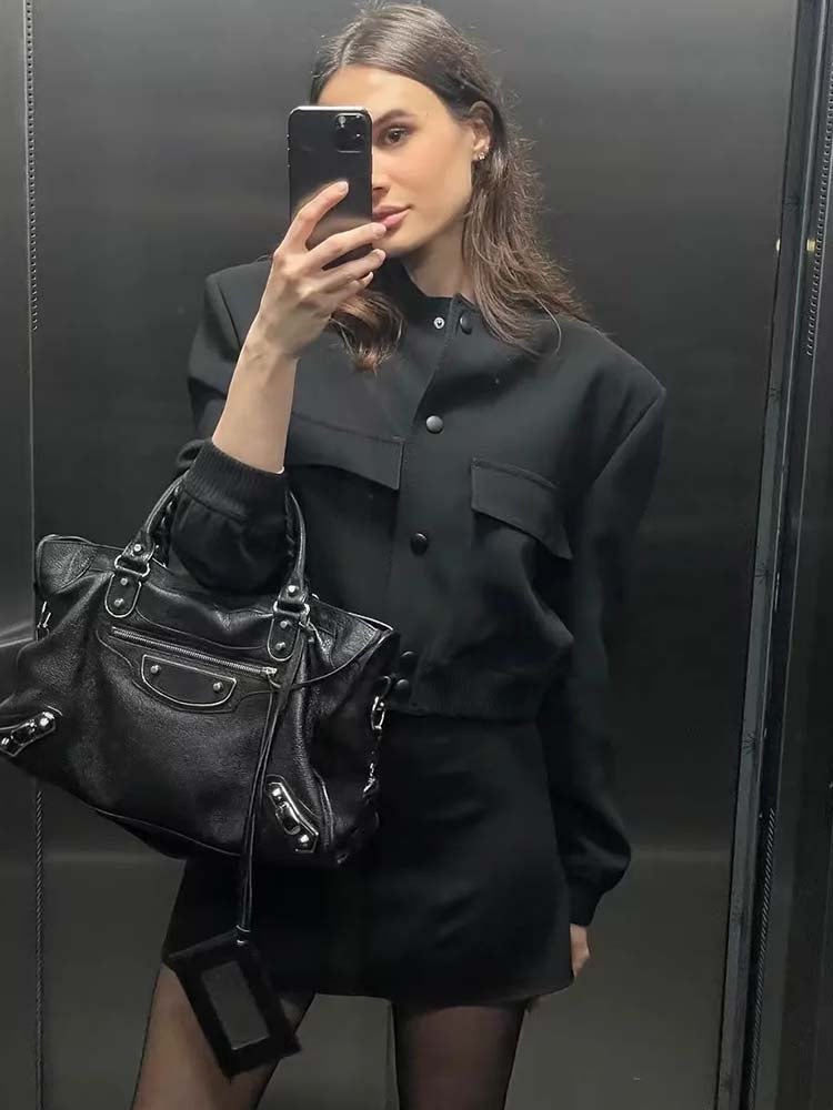 Women's cropped bomber jacket
