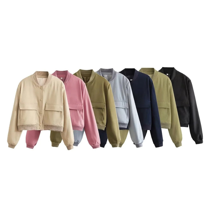 Women's cropped bomber jacket